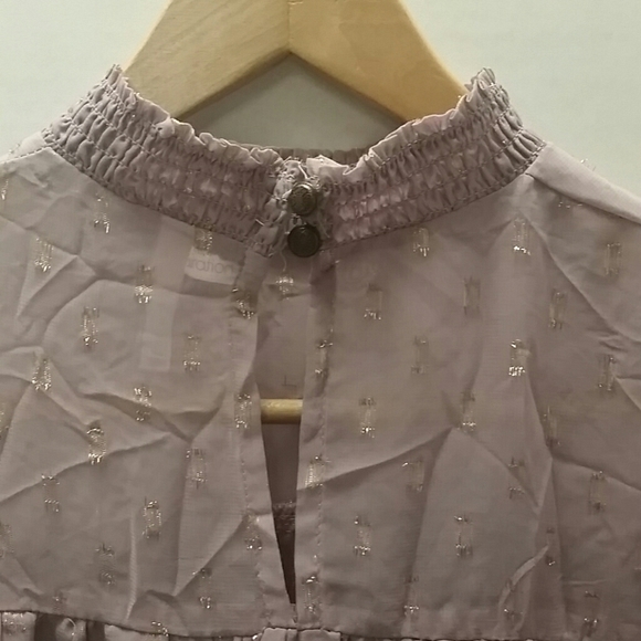 Amethyst and Metallic Gold Sheer Blouse - Picture 4 of 9